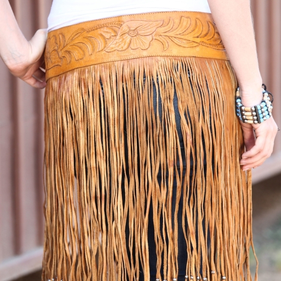 Western Tan Fringe Belt main image 7